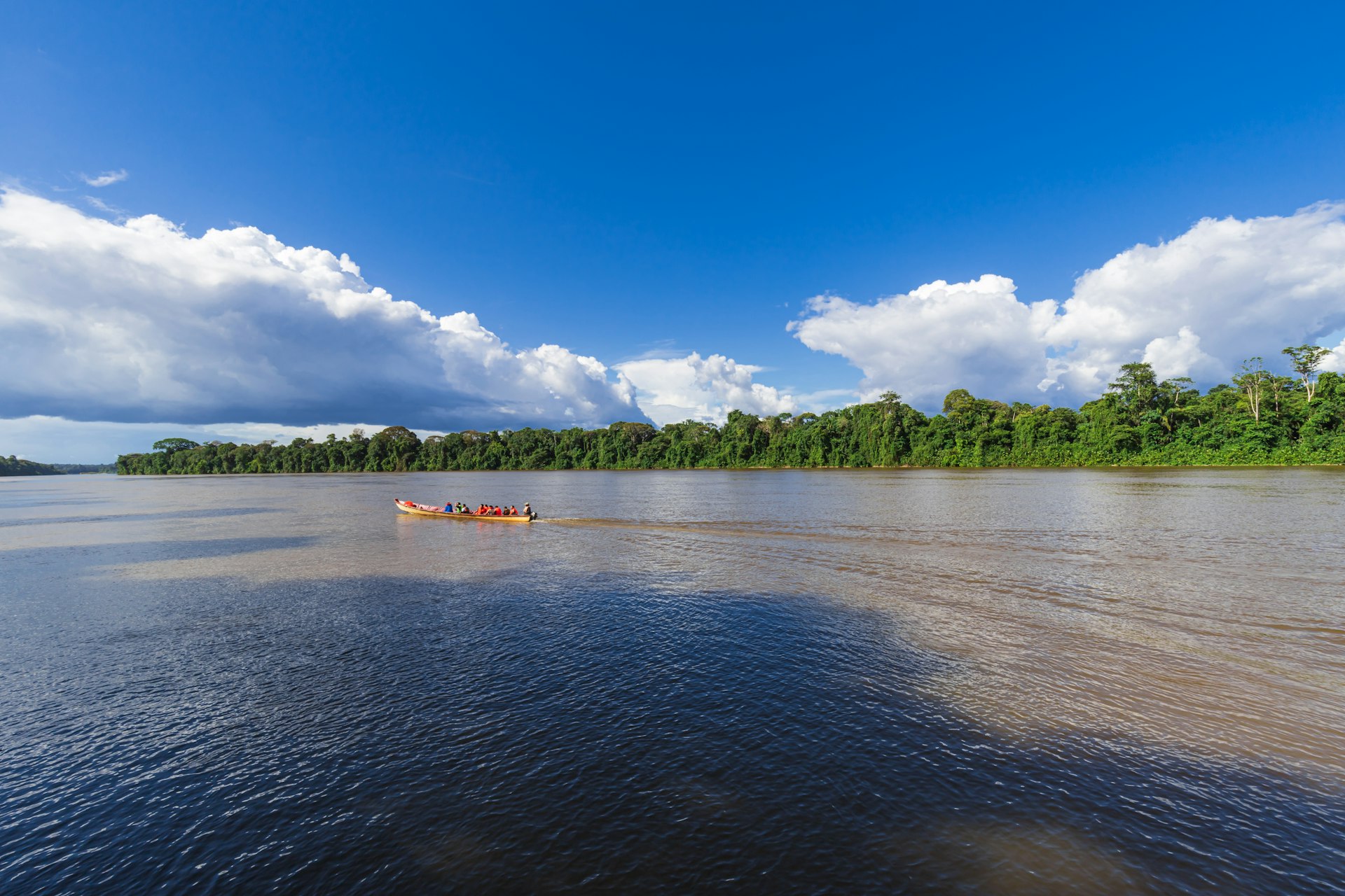 Sailing along the Suriname River in Brokopondo, Suriname