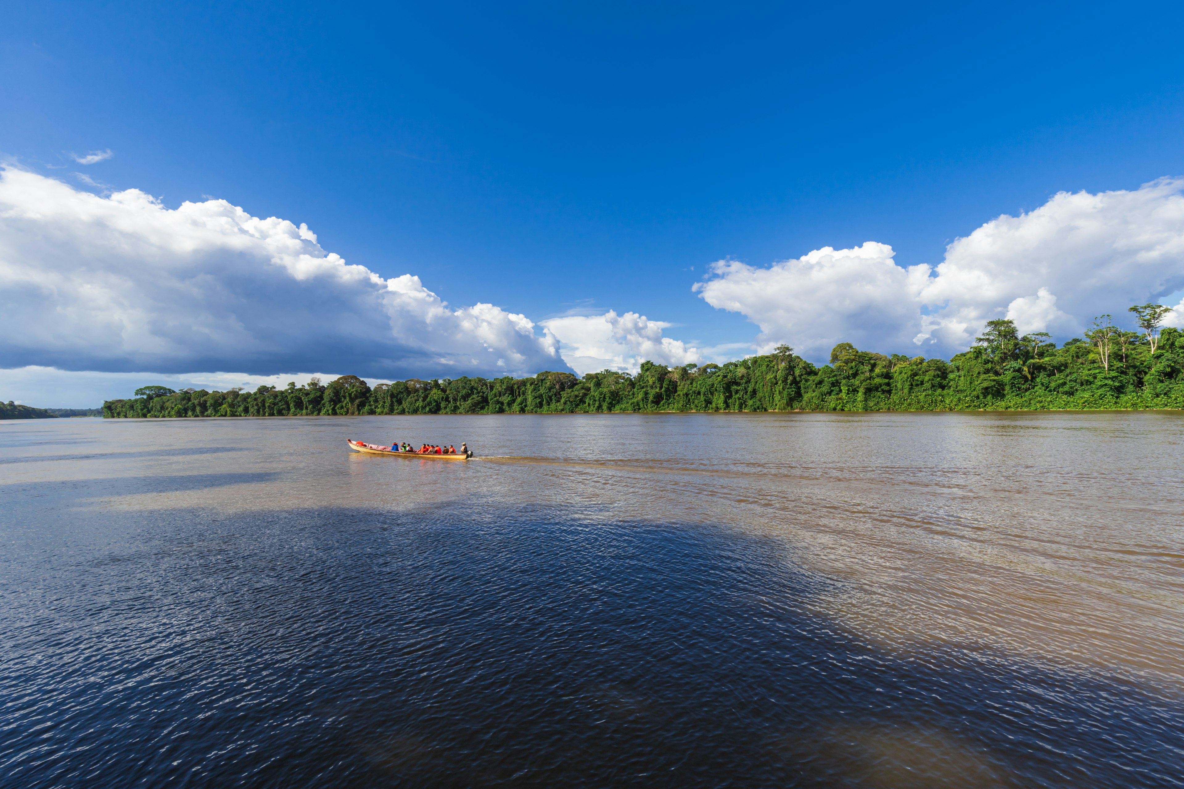 Sailing along the Suriname River in Brokopondo, Suriname