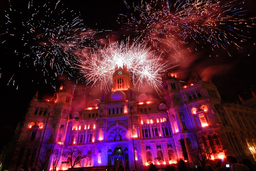Celebrating a new year at Madrid's city hall
