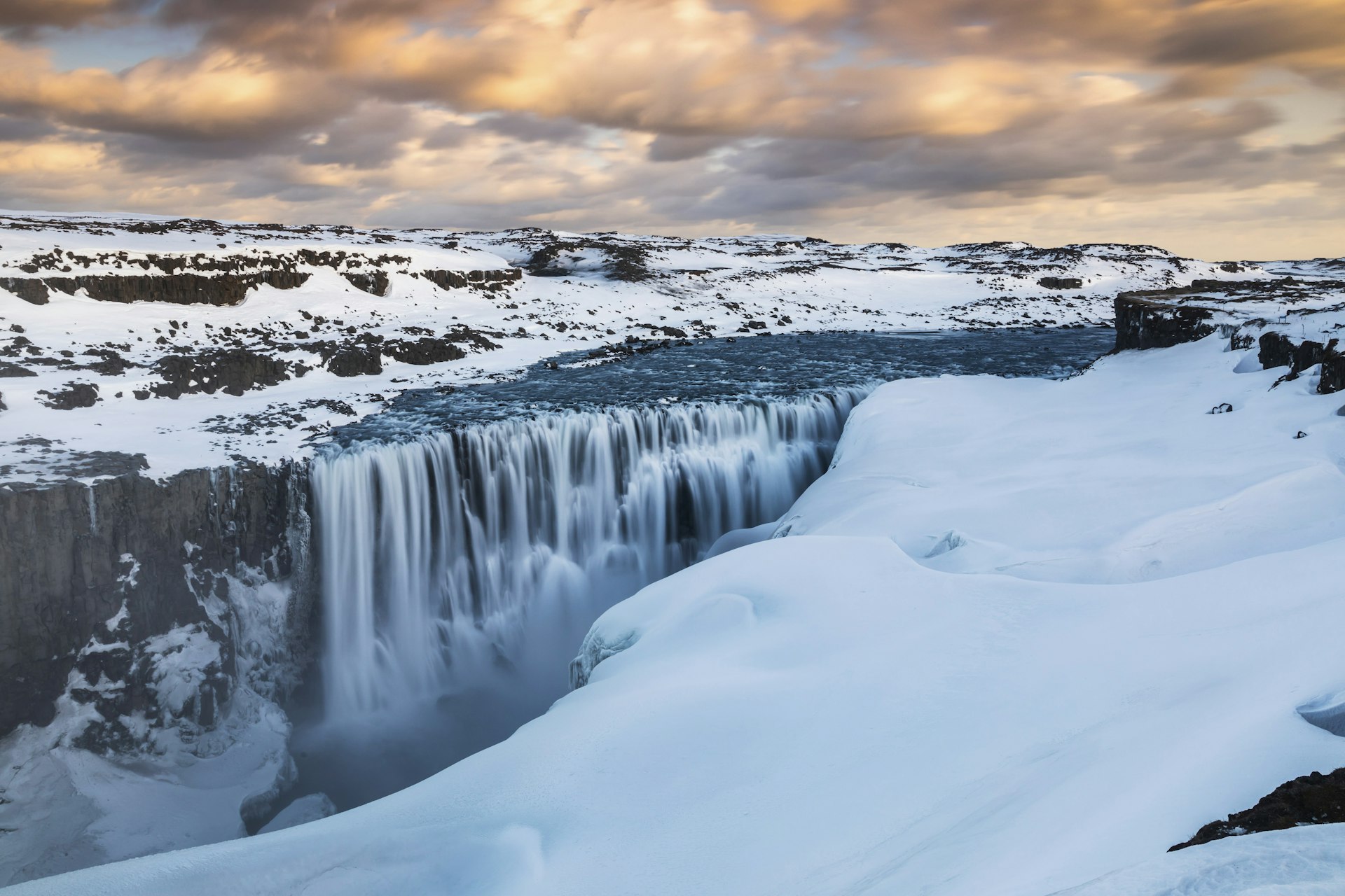 Dettifoss waterfall in Vatnajokull National Park in Northern Iceland