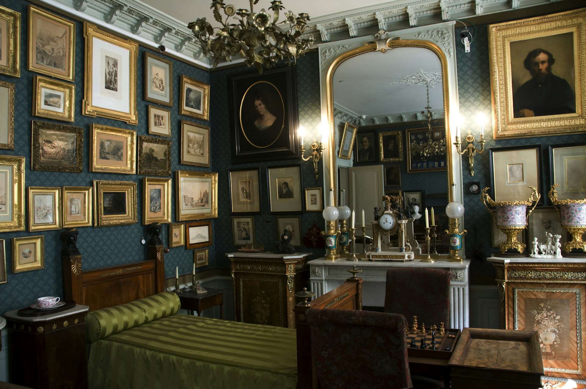 Drawings and other framed artworks in the house-museum Musée National Gustave Moreau, Paris France