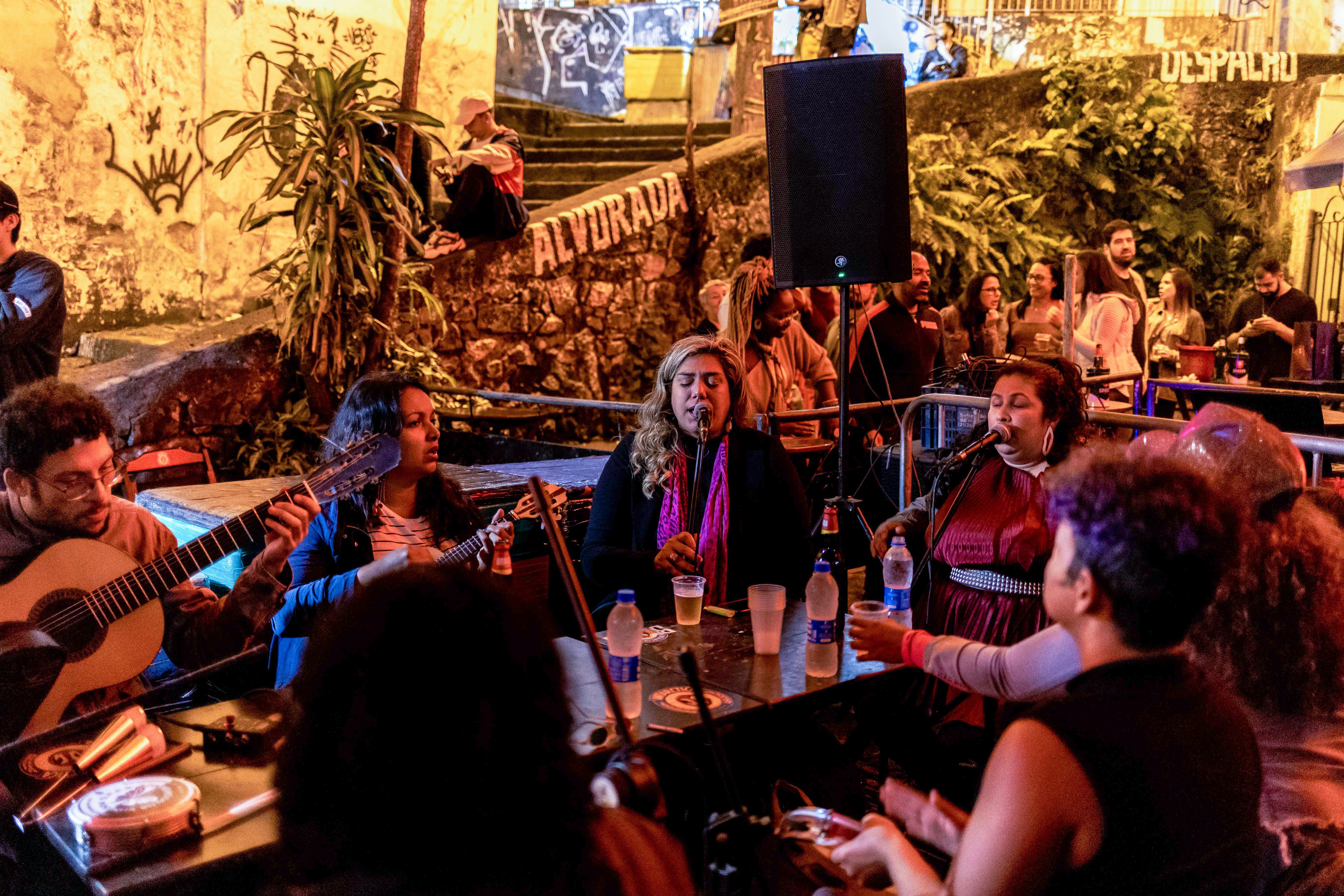 A Bloco, a Brazilian street party, at Pedro do Sal in Rio de Janeiro