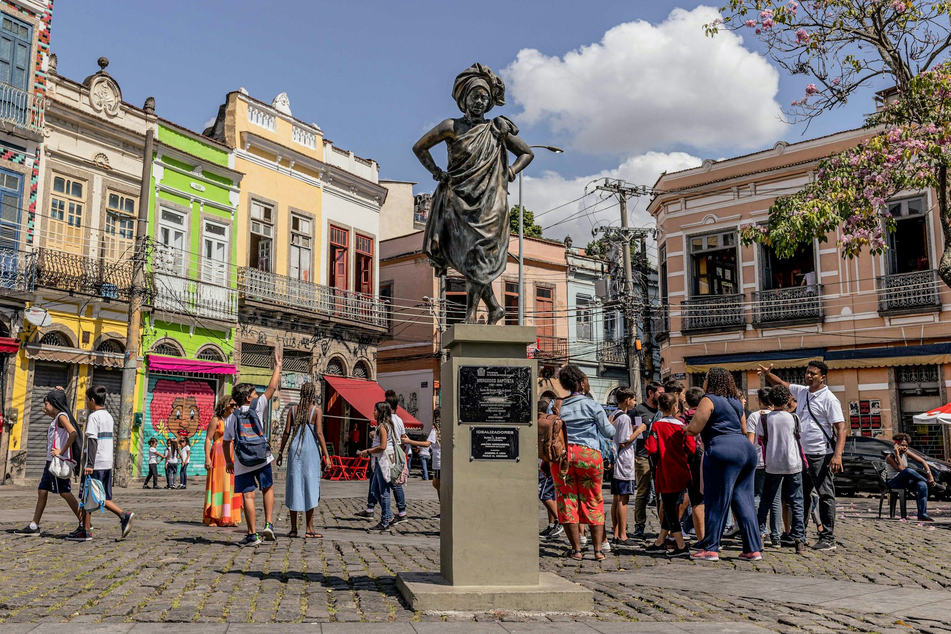 Statue of Mercedes Batista, the first black female dancer to dance in Rio’s Municipal Theater, in Francisco da Prainha square