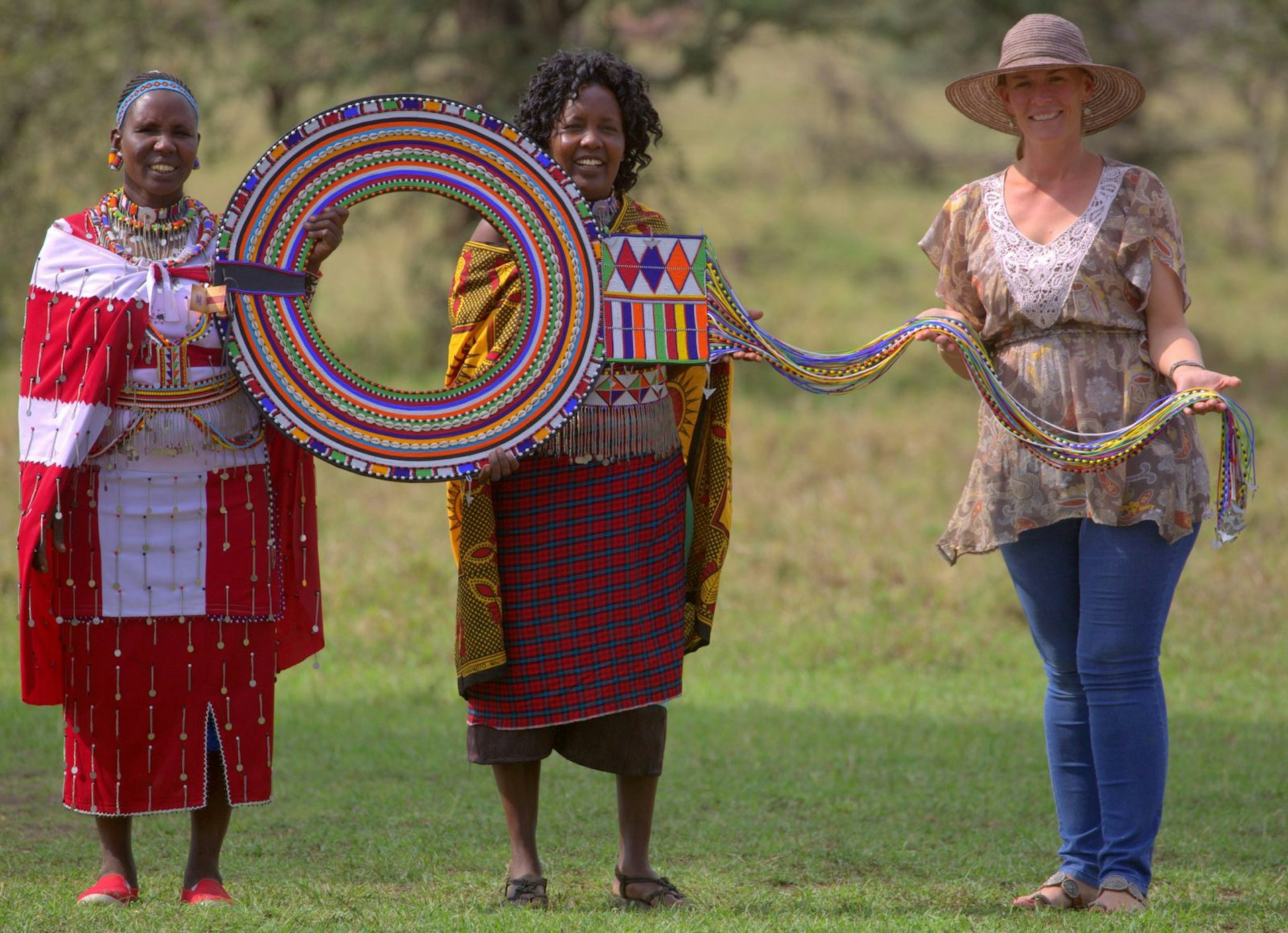 Noormesuku Kereto (left) with Rose from The Maa Trust who oversaw this project and Helen Schutte- holding Enkarewa Credit Asilia.jpeg