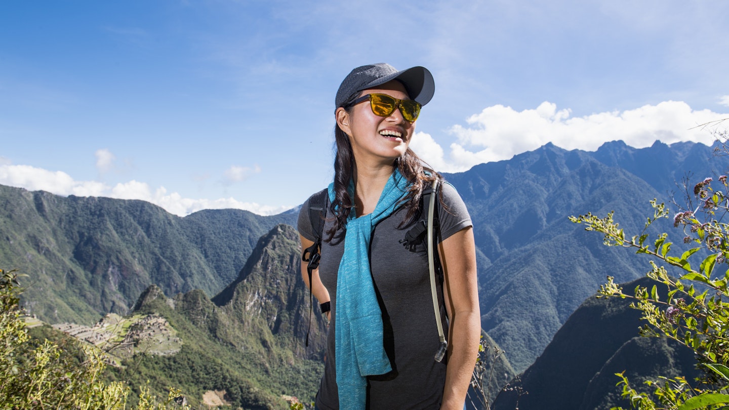 Woman on the Inca Trail close to Machu Picchu