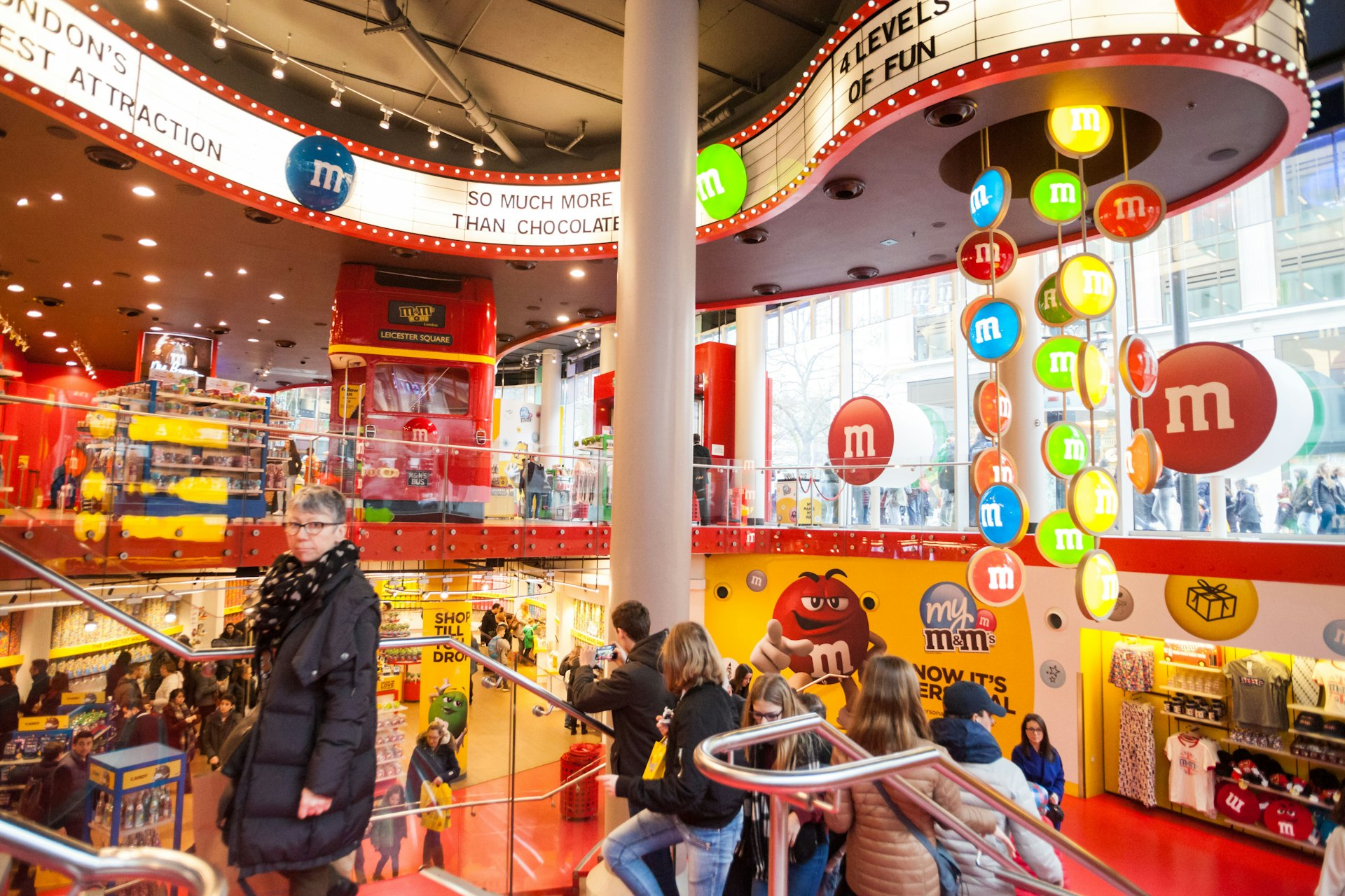 Shoppers at the M&M’s London store, London, England, United Kingdom