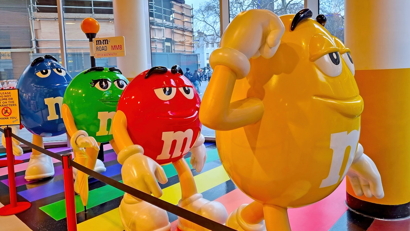 London, United Kingdom, February 8, 2022: M Ms.M M Store in London; Shutterstock ID 2148910177; your: Brian Healy; gl: 65050; netsuite: Lonely Planet Online Editorial; full: Give M&M's World a try