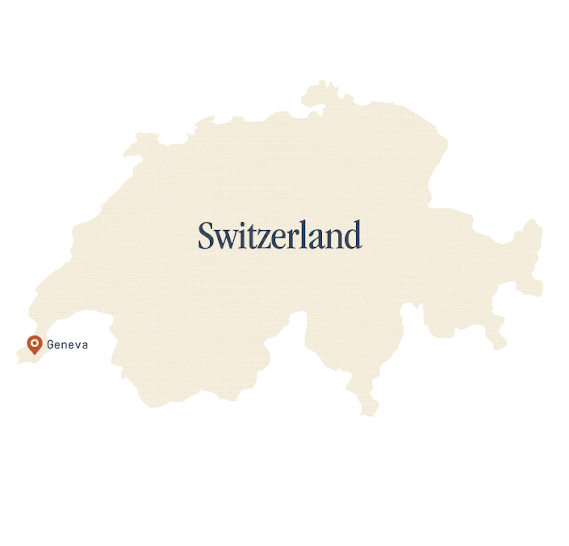 Switzerland map with Geneva highlighted