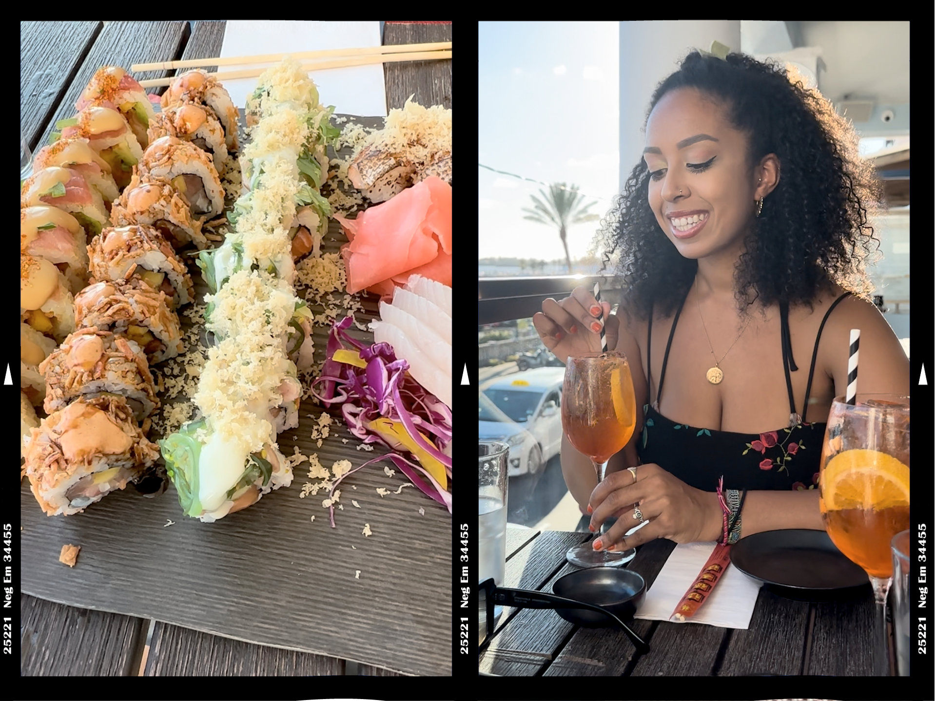 Author Georgina enjoying a sushi dinner in Bermuda