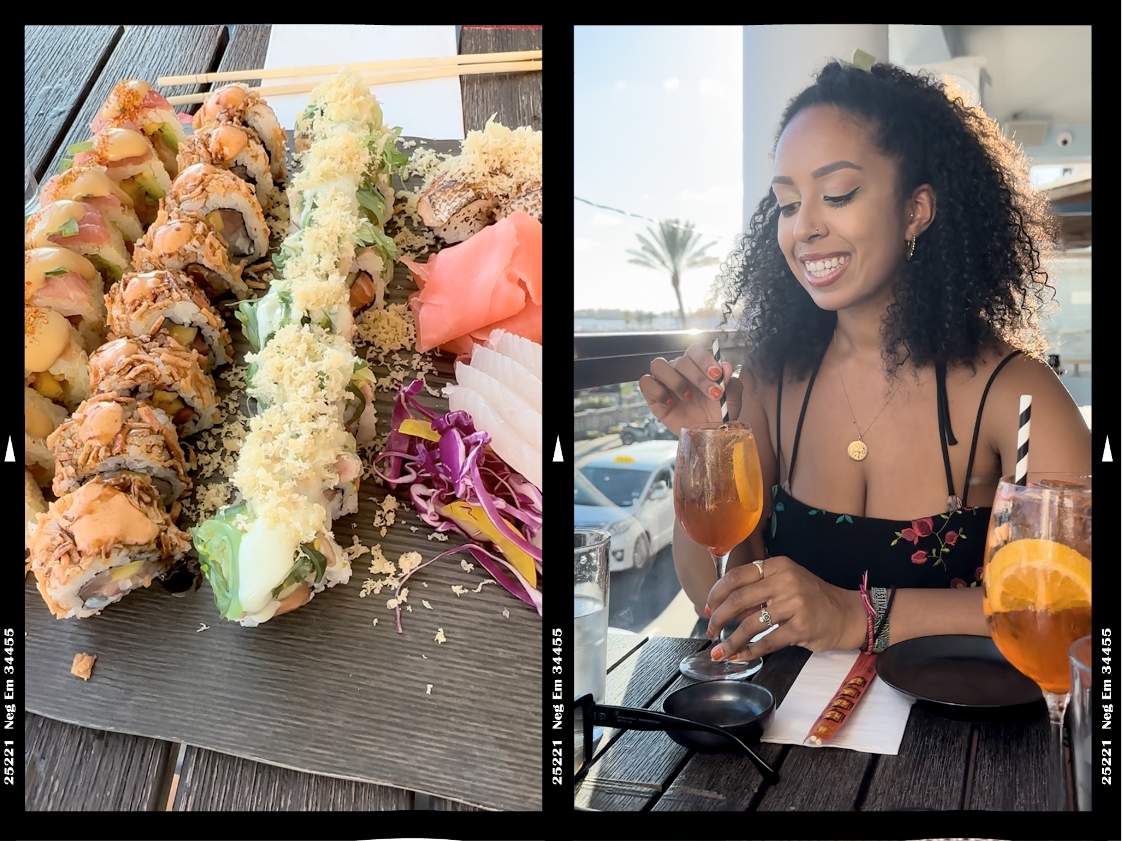 Author Georgina enjoying a sushi dinner in Bermuda