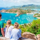 View of English Harbor from Shirley Heights, Antigua, paradise bay at tropical island in the Caribbean Sea
926778188