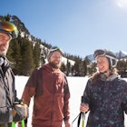 Friends out skiing enjoying their best life in Lake Tahoe, California