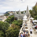 Budapest, Hungary : Lookout terrace restaurant at Fisherman's bastion.
