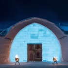 The exterior of this year's Icehotel 