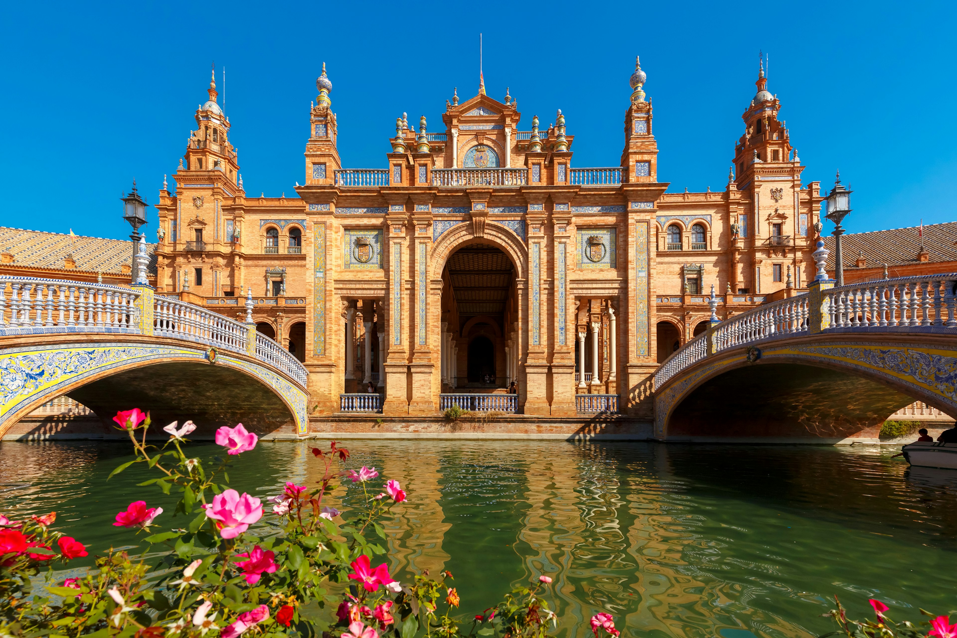 Plaza de Espana at sunny day in Seville, Spain