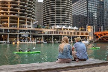 Chicago, IL - September 28, 2021: Friends hang out along Riverwalk, along the Chicago River, downtown in the Loop.
1405281535
riverwalk