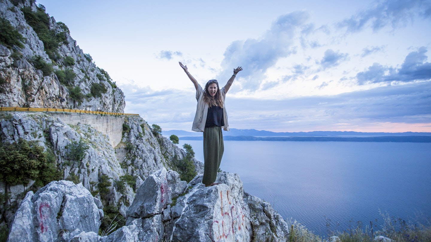 The stunning high altitude cliffside roads along the coastline of Croatia.