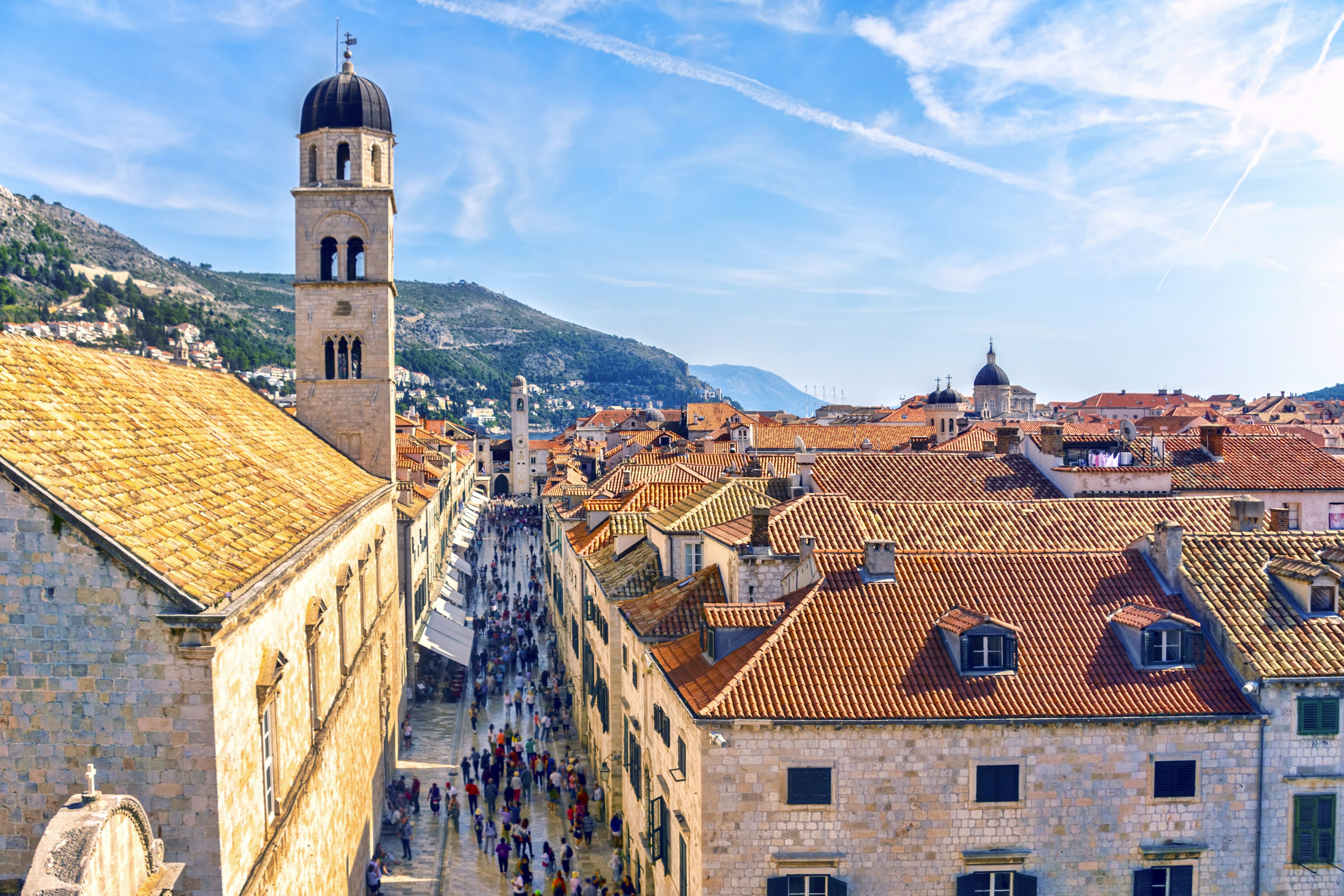 A high-level view of the main street, Dubrovik, Croatia, Europe