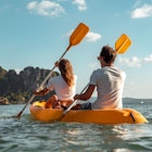 Sea kayaking or canoeing concept with young couple kayakers at tropical bay. Phranang bay, Krabi, Thailand
1369254947