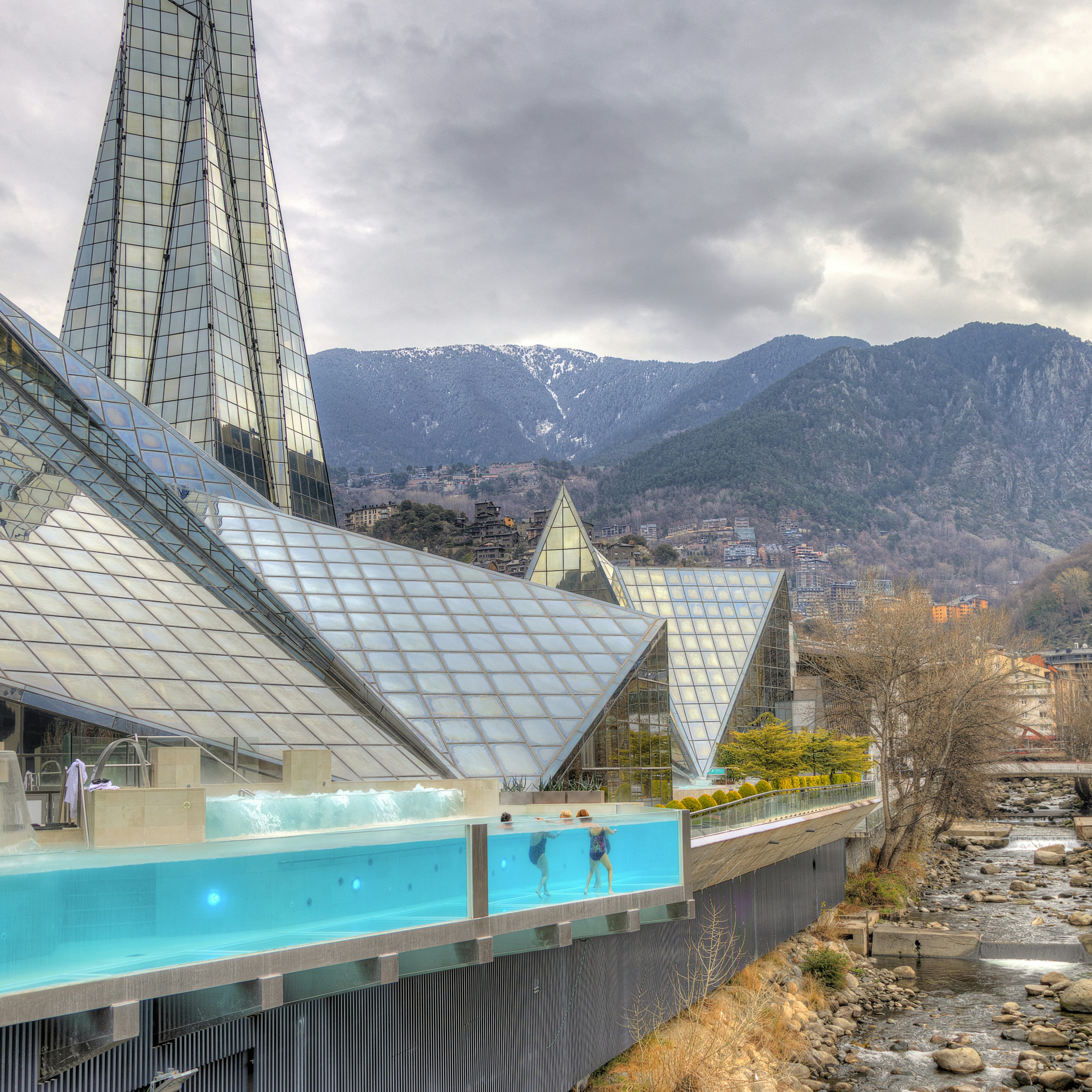 Exterior of Caldea thermal spa, Andorra la Vella, Andorra