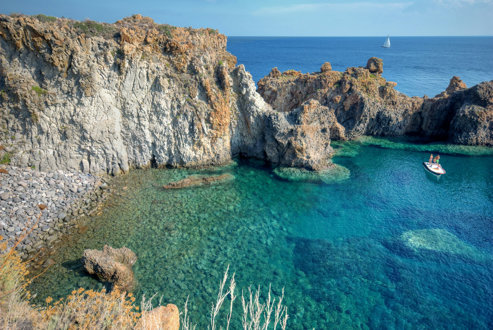 A cove in Panarea, Aeolian Islands, Sicily, Italy