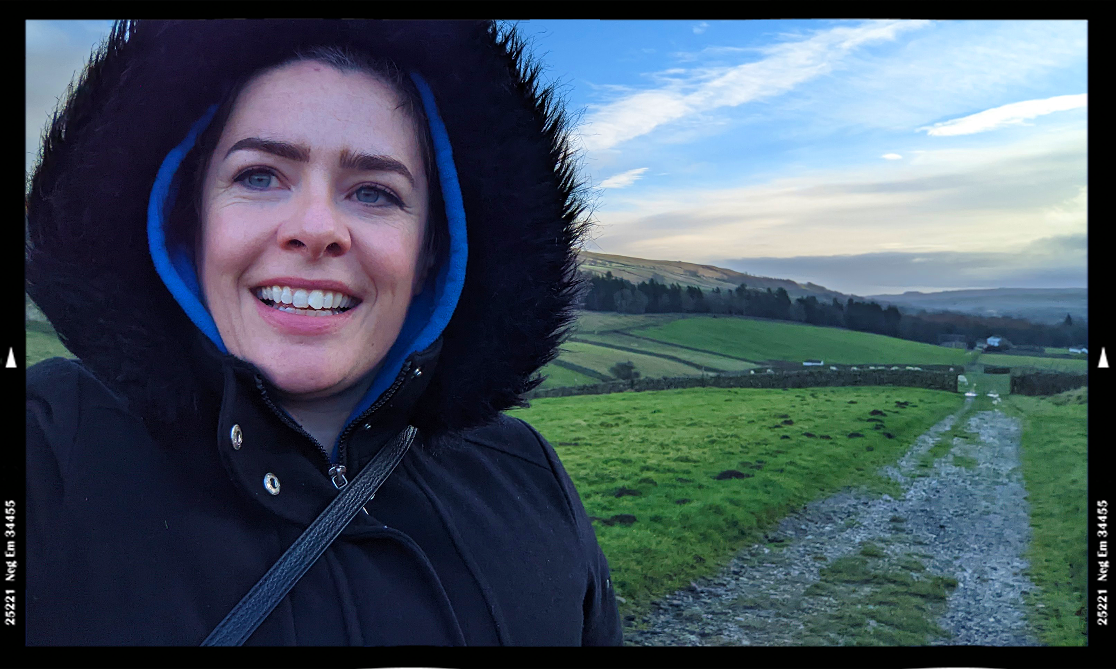 Writer Amy Lynch wrapped up in her winter coat