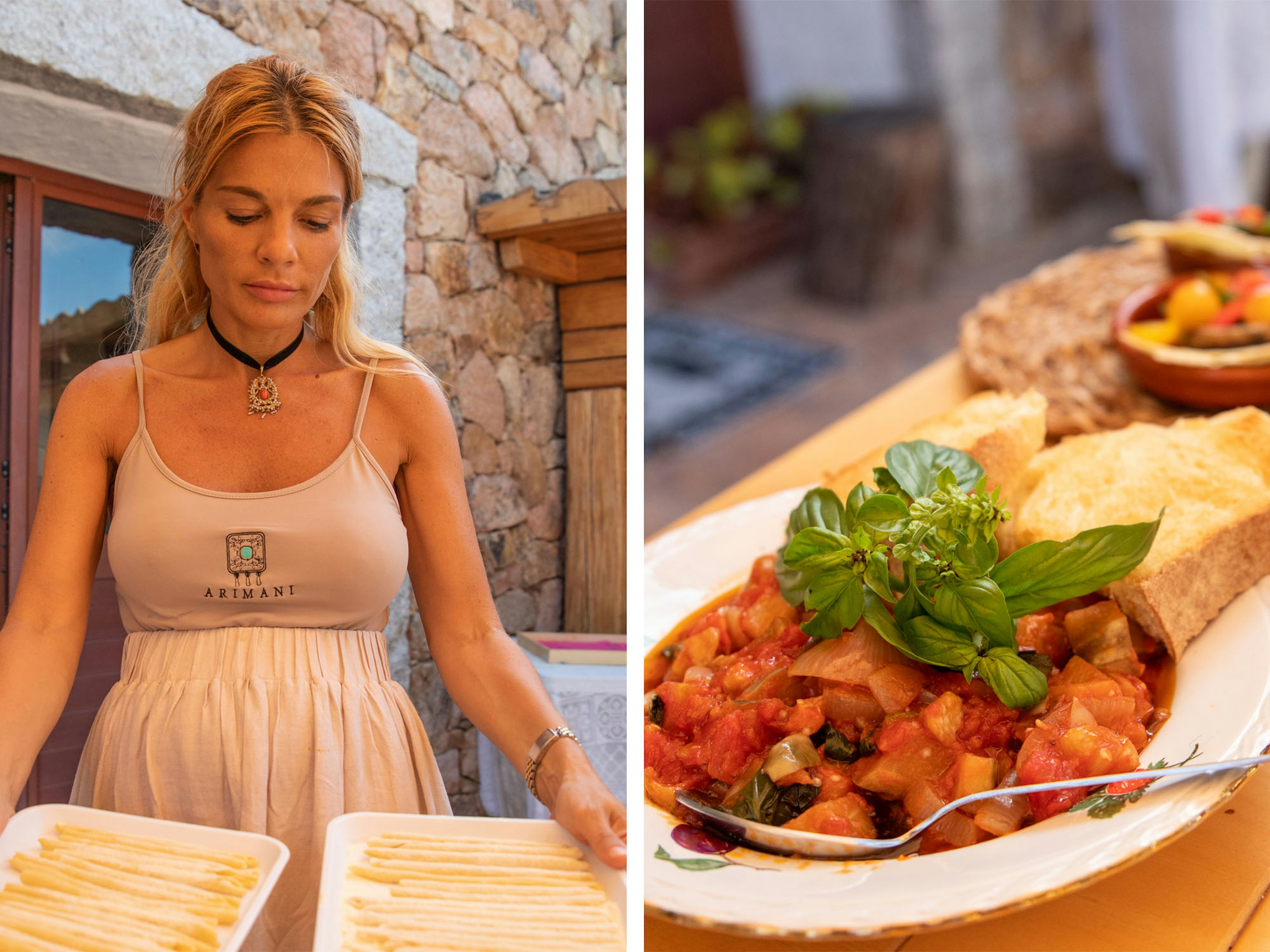 Simonetta Bazzu serves lunch at her 200-year-old family home