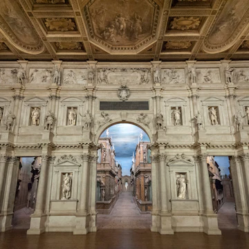 Interior of the Olympic theatre (teatro olimpico).