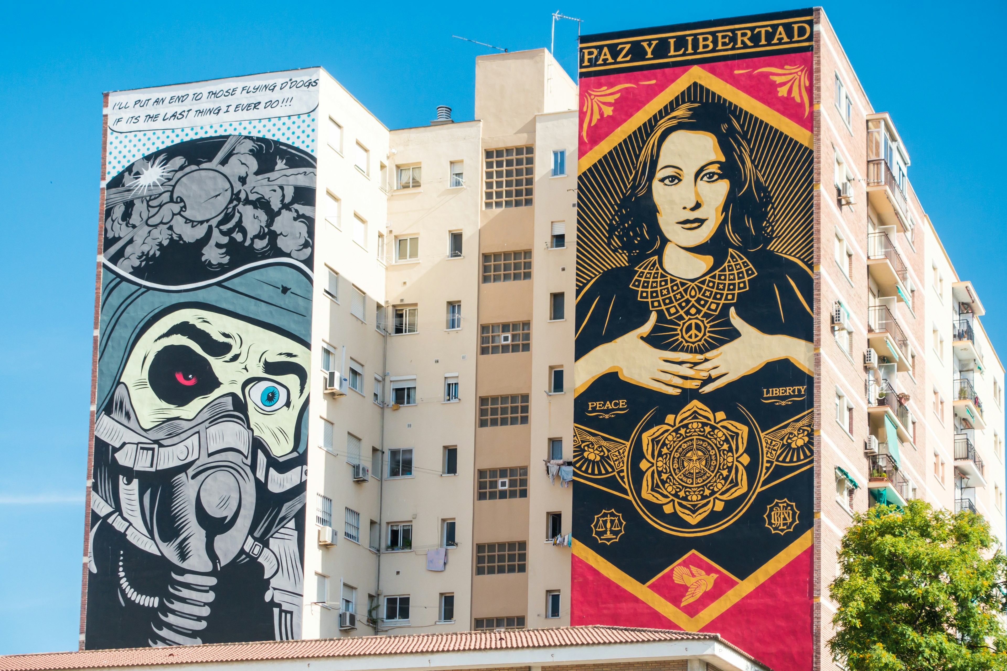 Large murals in the Soho neighborhood of Málaga, Andalucía, Spain