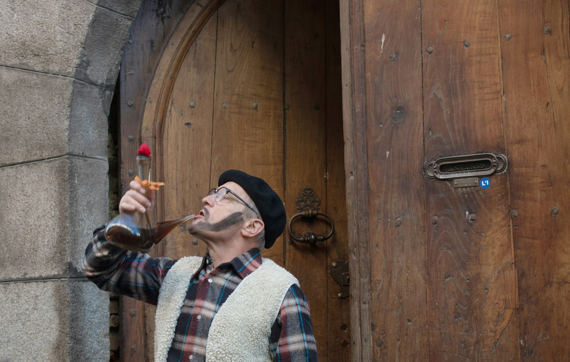 A man drinking muscat wine