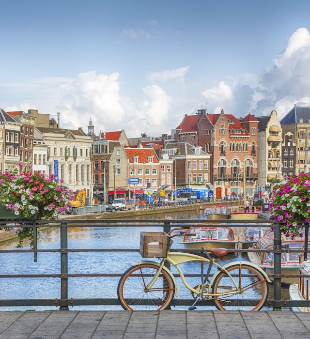 Amsterdam, capital of the Netherlands, has more than one hundred kilometres of canals, about 90 islands and 1,500 bridges.