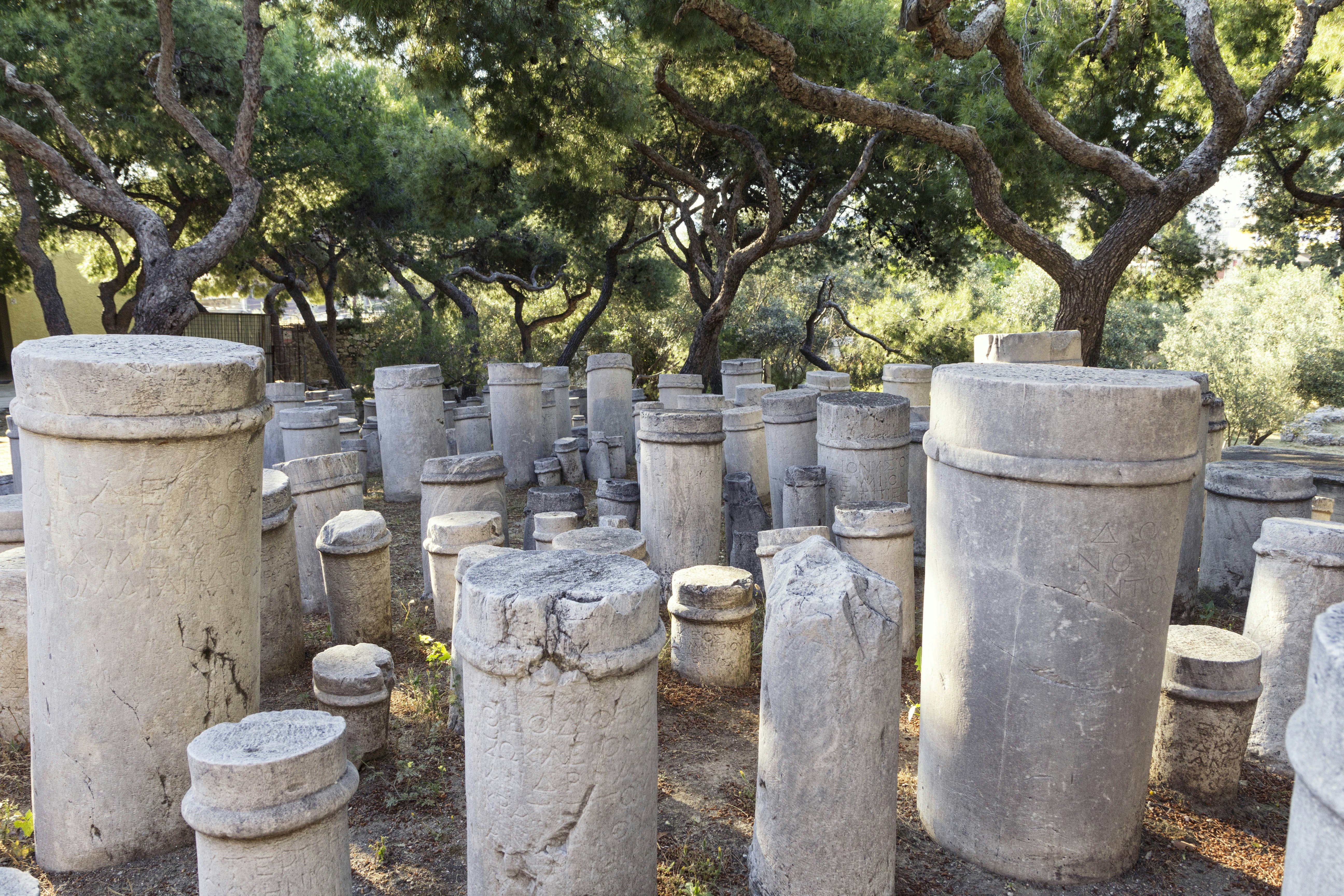 Greece, Attica, Athens, ancient grave yard Kerameikos, old columns
antiquity, archaeological excavation, archaeological site, athens, attica, column, difference, divers, grave yard, historical, landmark, remains, stone, stony, travel destination, various
Old columns in the ancient grave yard at Keramikos Archaeological Site.
