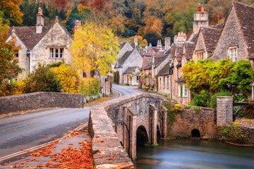 A stone bridge over Bybrook River in Castle Combe.
