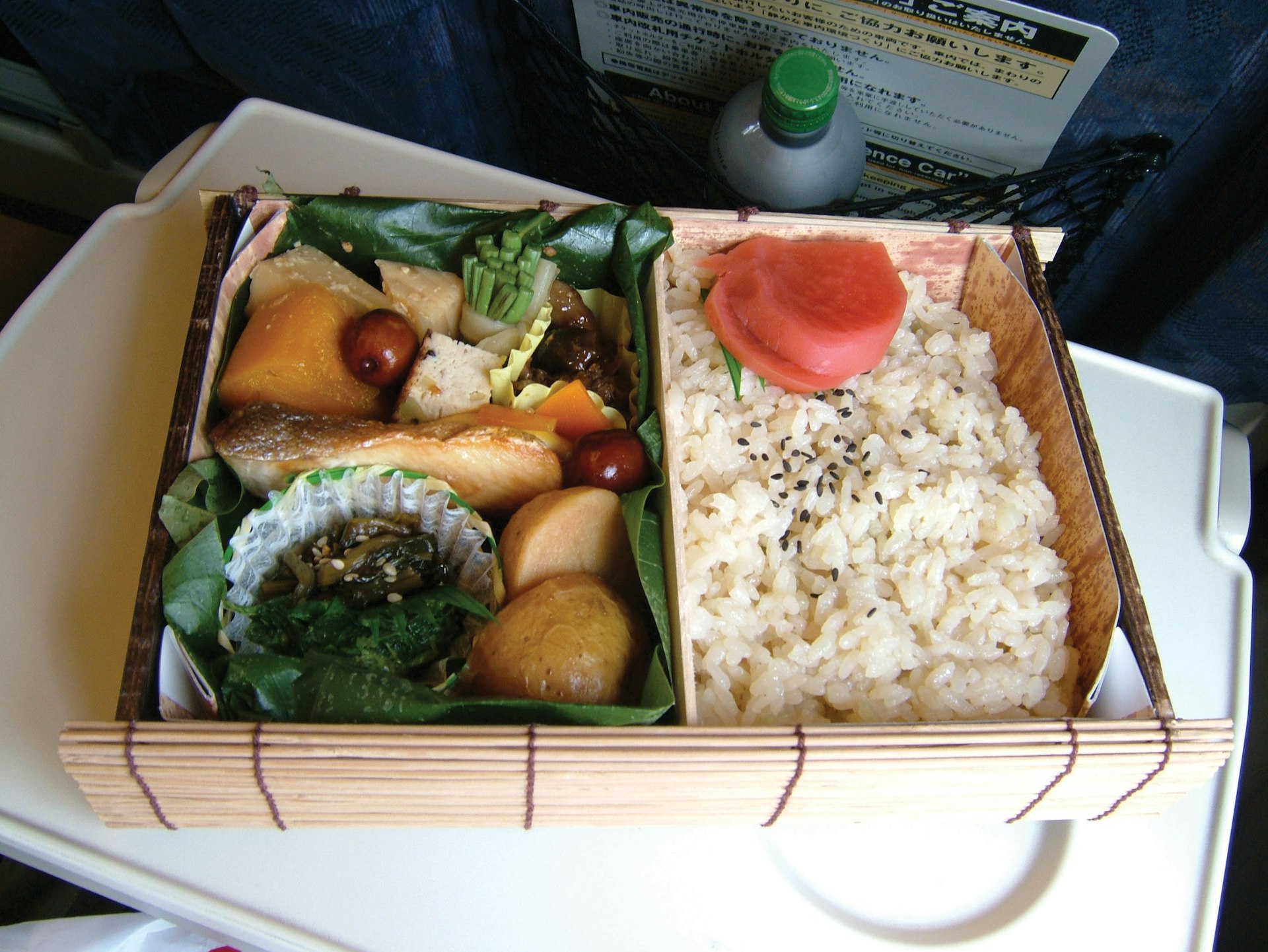 A bento box aboard the Hida train line, Japan