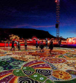 Parrtjima - A Festival in Light 2019
restrictedlicense; tourismonly; media & pr only; aboriginal; cultural; culture; indigenous; art; artist; event; festival; red centre; northern territory; nt; alice springs; family; awe; connect; immersive; sensory; parrtjima; festival of light
Grounded (Ahelhe Itethe), by Kathleen Wallace.<br /><br />Parrtjima is the only authentic Aboriginal light festival of its kind.<br /><br />The annual free festival takes over Alice Springs with ten nights of light installations from a number Aboriginal artists set against the majestic MacDonnell Ranges.
