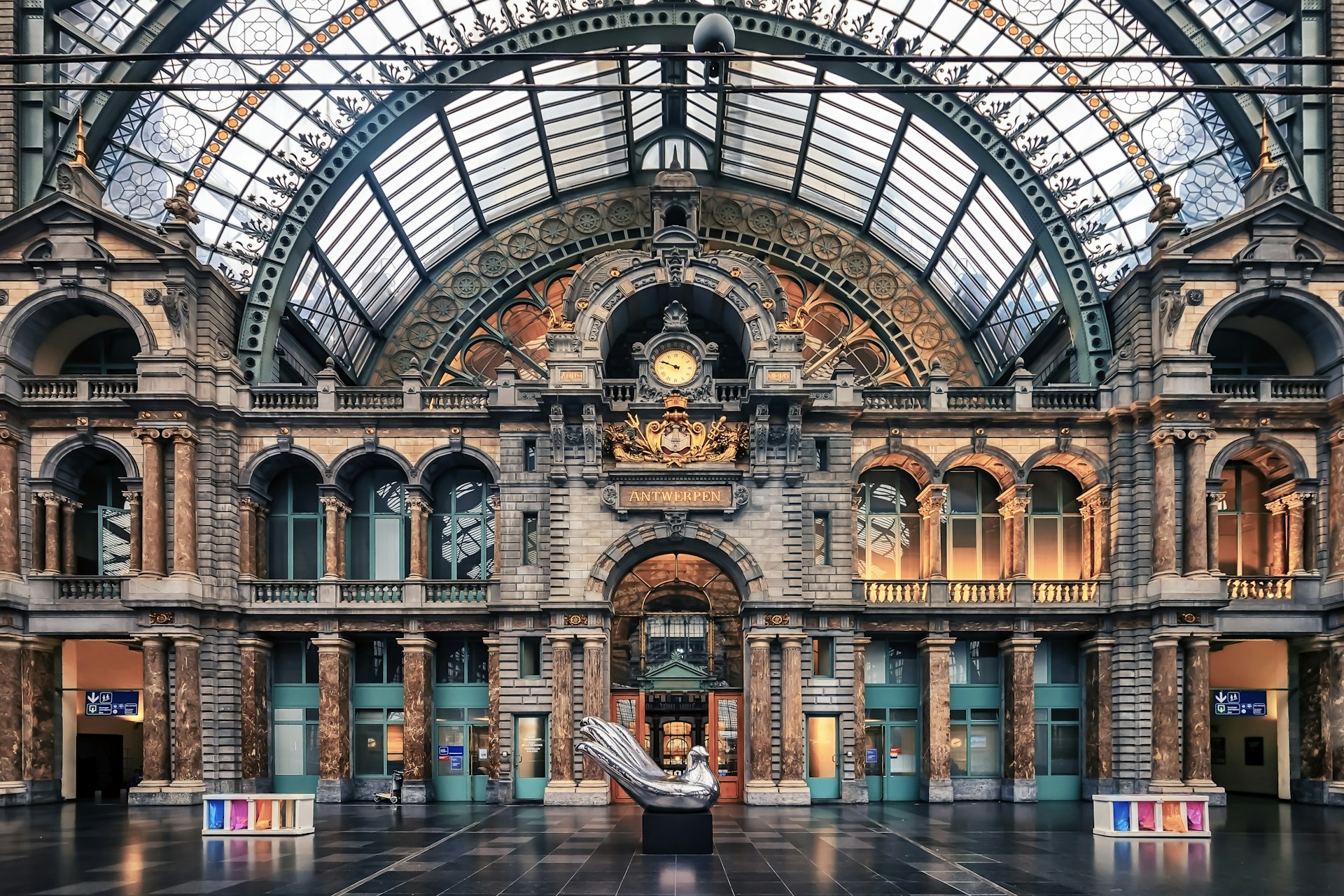 The train station in Antwerp city, Belgium