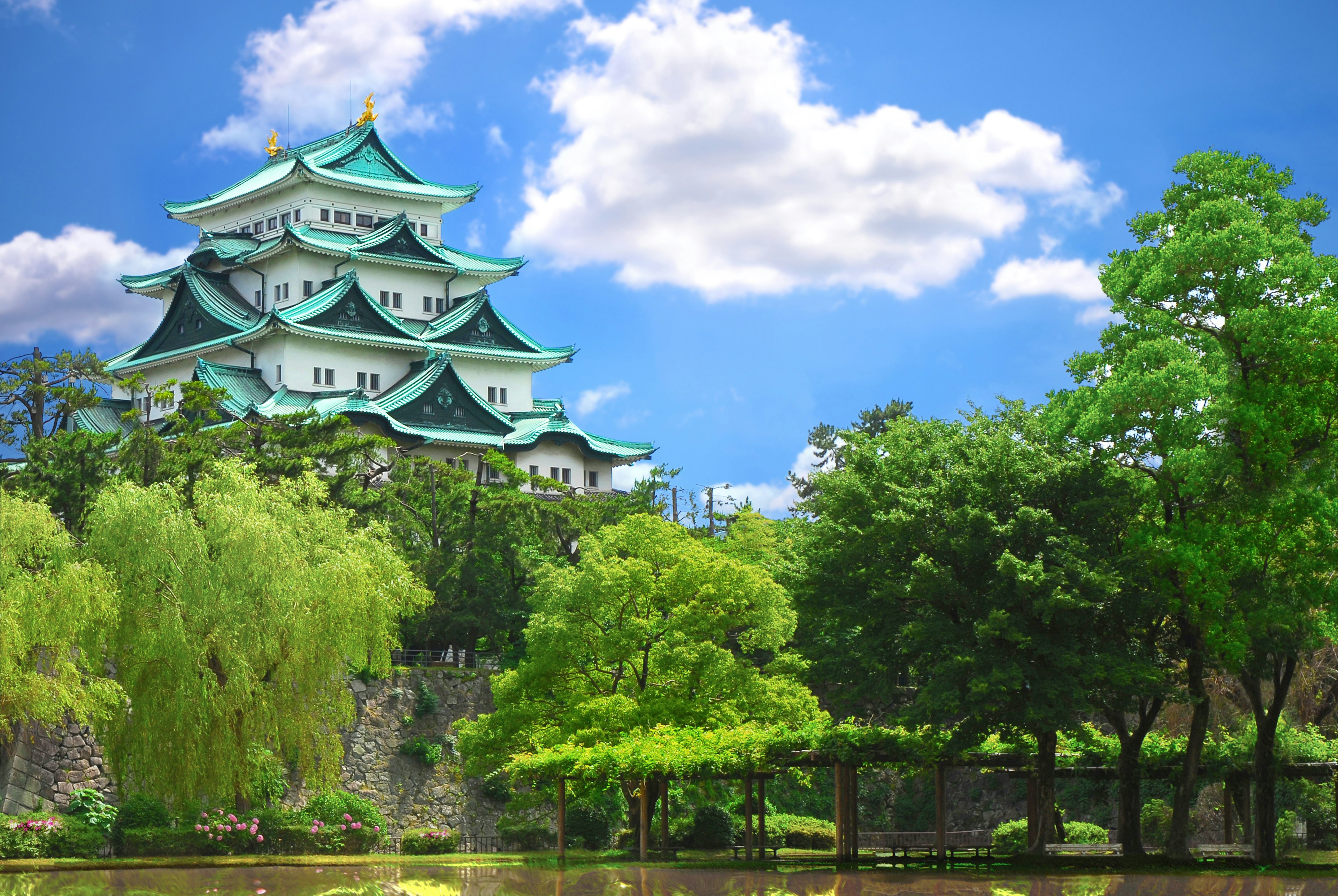 A view of the rebuilt Nagoya Castle, Nagoya, Japan