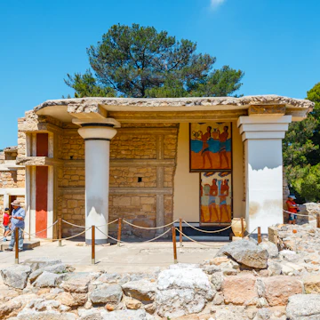 June 10, 2017: Visitors at the ancient ruins of the Minoan Palace of Knossos.
1033165021
ancient, antique, archaeological, archeology, architecture, art, building, civilization, columns, crete, culture, destination, europe, famous, fresco, greece, greek, heraklion, historic, historical, knossos, labyrinth, landmark, mediterranean, minoan, minos, minotaur, monument, mythology, old, painting, palace, people, pillars, place, reconstruction, relief, ruins, sightseeign, site, sky, stone, structure, summer, tourism, travel, visit, wall