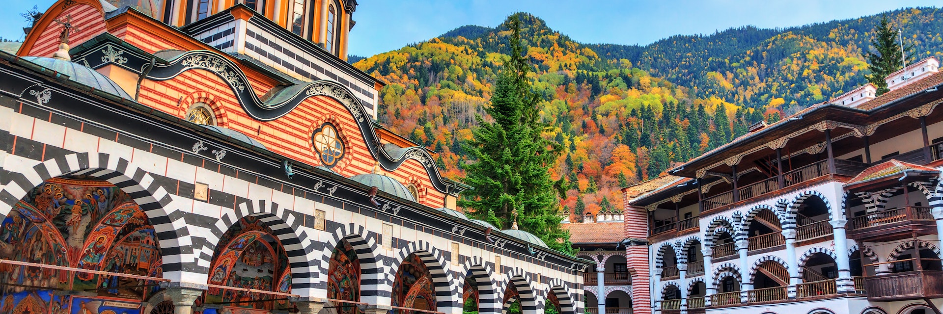 Exterior of the Orthodox Rila Monastery in the Rila Nature Park.
1160109394
ancient, architecture, attraction, autumn, beautiful, blue, building, bulgaria, church, city, clouds, courtyard, culture, destination, europe, exterior, facade, fall, famous, heritage, historic, history, journey, landmark, medieval, monastery, monument, mountains, national, national park, october, old, orthodox, park, religion, religious, rila, rila monastery, rila nature park, sky, structure, tourism, tourist, town, travel, unesco, vacation, vibrant, visit