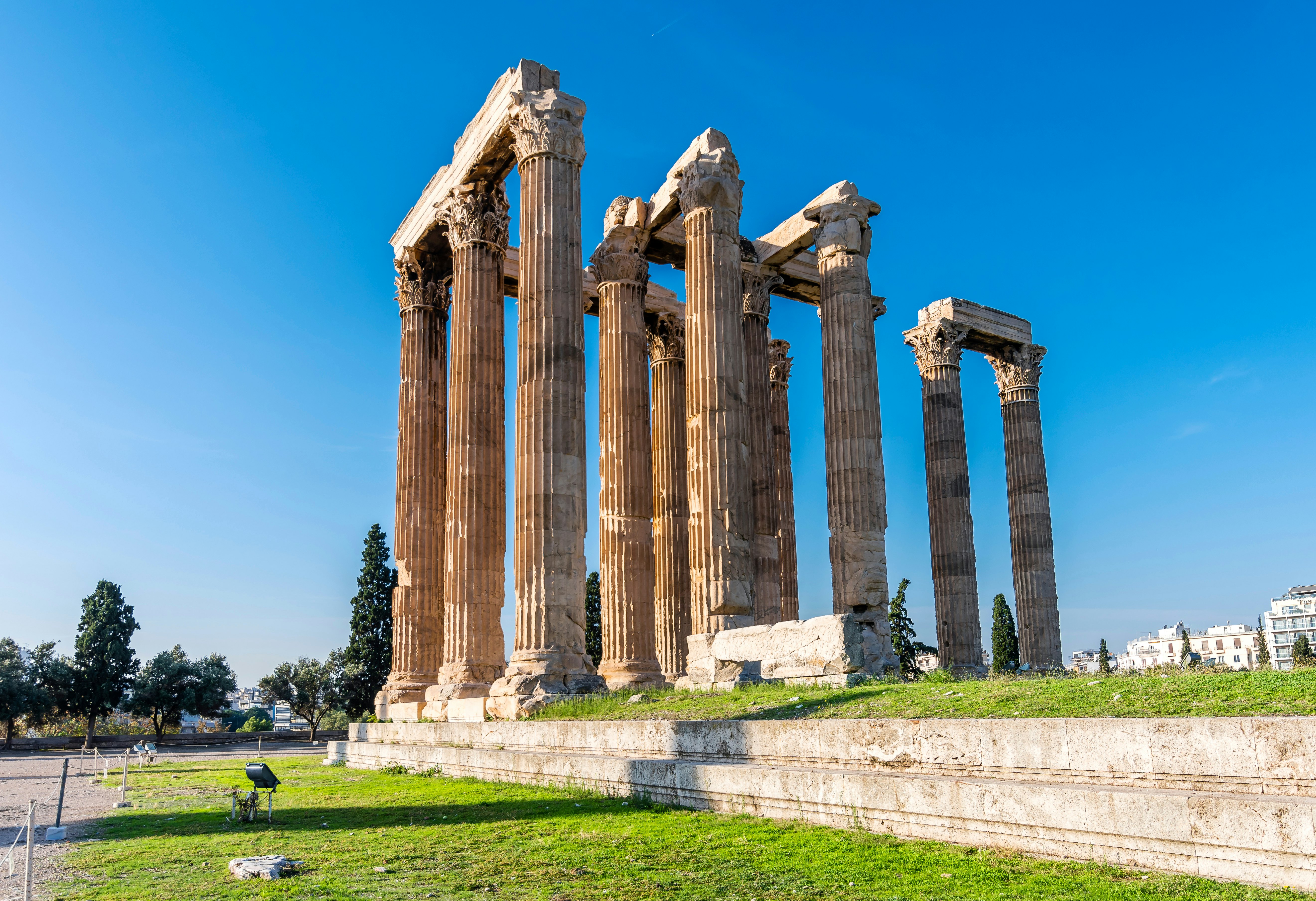 Columns at the Temple of Olympian Zeus in Athens.
1210311976
acropolis, ancient, archeology, architecture, art, athens, atina, attiki, attiva, blue, capital, city, civilization, classical, column, construction, corinthian, culture, europe, famous, god, greece, greek, hellenic, hill, history, landmark, marble, monument, old, olympian, parthenon, past, pillar, plaka, religion, ruin, sight, sky, stone, temple, tourism, tourist, touristic, travel, vacation, view, white, zeus