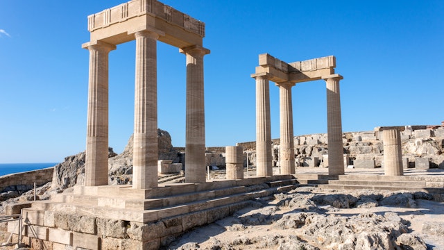 Ruins of the ancient temple on the Acropolis of Lindos.
1513583801
acropolis, acropolis of lindos, ancient, antique, archeology, architecture, classical, clouds, colonnade, column, columns, destination, dodecanese, dorian, doric, europe, excursion, fortress, greece, greek, heritage, historic, history, island, landscape, lindos, monument, old, old lindos, old rhodes, old town, rhodes, ruins, temple, temple of athena, tourism, travel