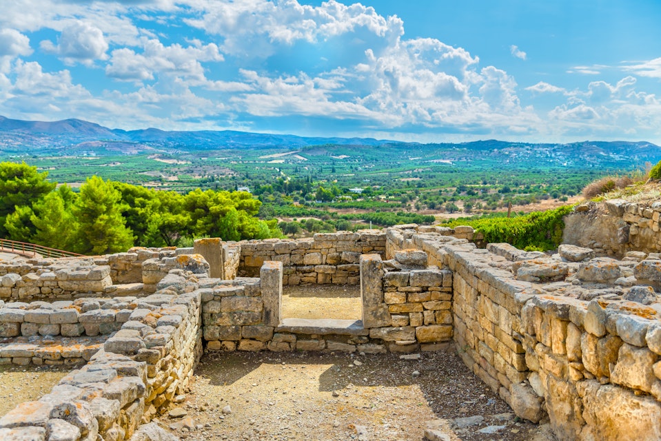 Ruins of the ancient Minoan Palace of Phaistos (Festos) with the Messara mountains in the background.
354488120
aegean, age, ancient, archaeological, architecture, backdrop, background, blue, bronze, building, city, civilization, cretan, crete, culture, faistos, famous, festos, greece, greek, history, horizontal, island, landscape, legacy, mediterranean, messara, minoan, mountain, old, outdoors, palace, past, phaestos, phaistos, place, plain, plateau, remains, romantic, ruin, scenic, site, sky, stone, summer, temple, tourism, travel, tree, view, wall