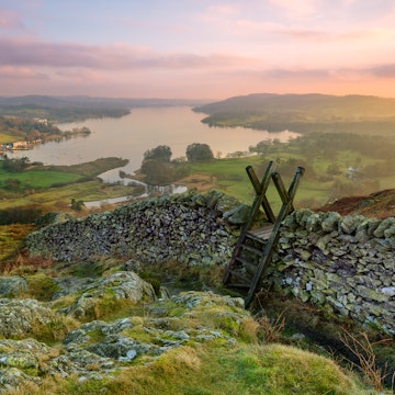 Sunset over Windermere in the Lake District.