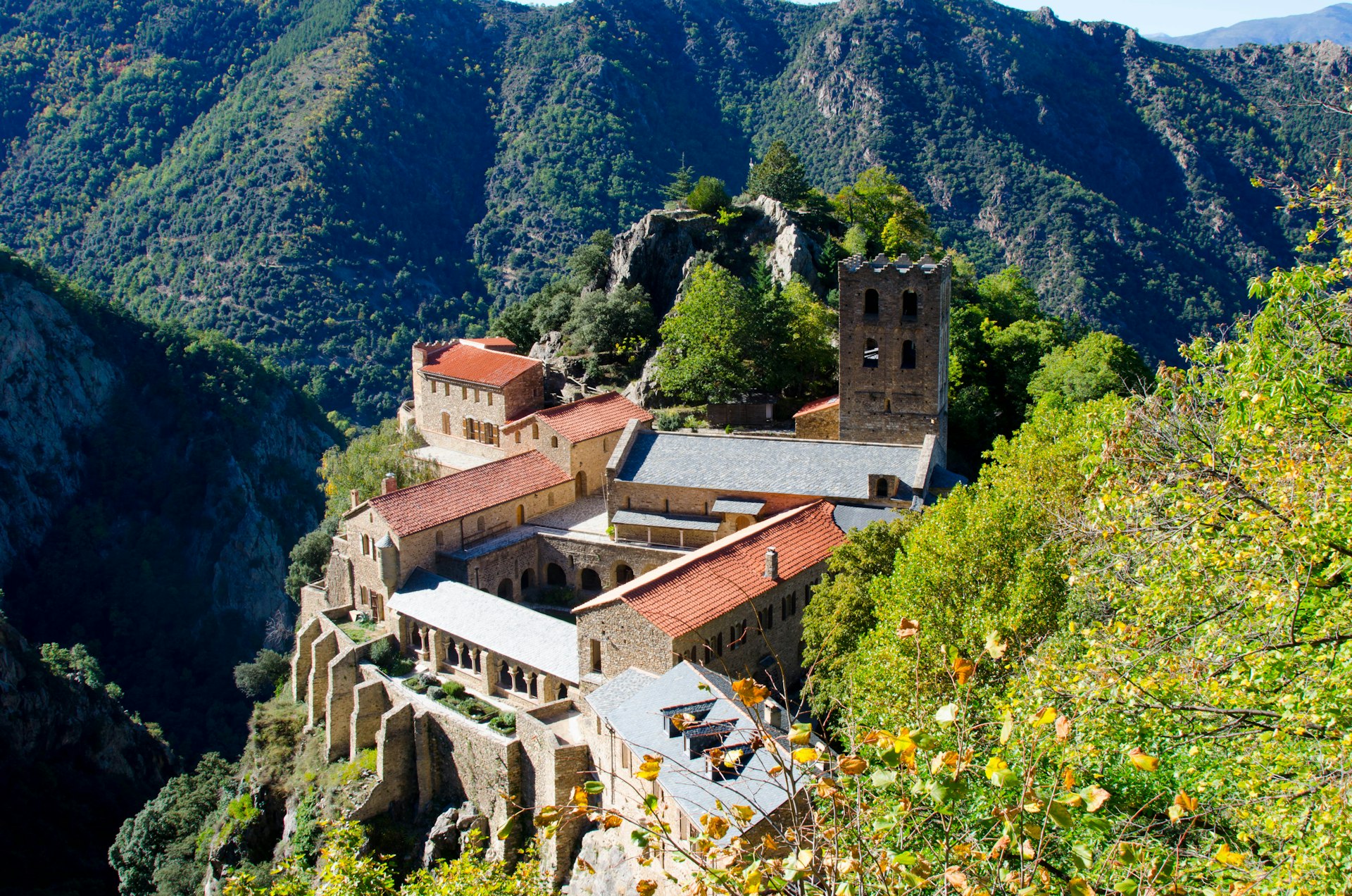 The mountain monastery of Abbaye-St-Martin-de-Canigou, Pyrenees, France