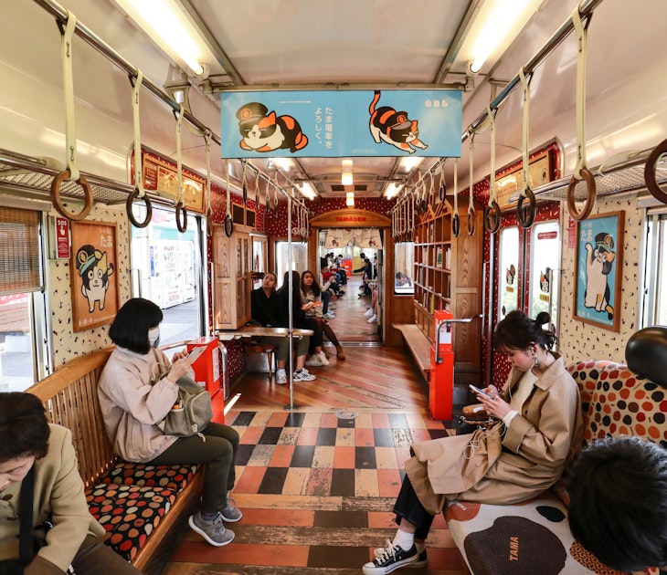 WAKAYAMA , JAPAN - MAR 26 2019 : The lovely interior decorate of Tama train for travel between Wakayama station to Kishi station, the famous country side travel in Wakayama.; Shutterstock ID 1357162148; your: Brian Healy; gl: 65050; netsuite: Lonely Planet Online Editorial; full: Lonely Plan-it: Japan train travel
1357162148