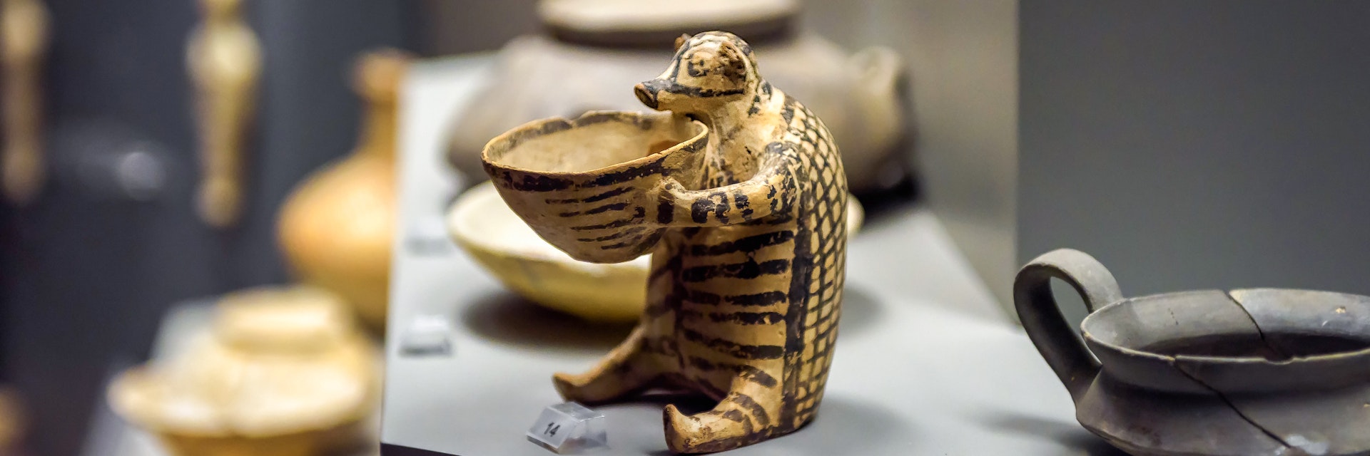 Ceramic vase like hedgehog in National Archaeological Museum, Athens, Greece. Remains of famous Ancient Greek culture. Old artifact,  historical dishes, crockery and pottery.  Athens - May 7, 2018; Shutterstock ID 1522798868; your: Erin Lenczycki; gl: 65050; netsuite: digital; full: poi
1522798868
amphora, ancient, animal, antique, antiquity, archaeological, archeology, art, artifact, athens, civilization, clay, crock, crockery, culture, dish, europe, exhibition, exposition, famous, fix, greece, greek, hedgehog, hellenistic, historical, history, indoor, jar, landmark, museum, mycenae, mykines, national, old, ornate, peloponnese, pitcher, pot, pottery, roman, showcase, sightseeing, tableware, tourism, tourist, travel, vase, ware, zoomorphic