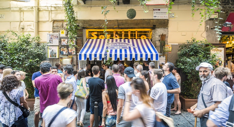 Naples, Italy - June 29, 2016: Long queue to Gino Sorbillo Pizzeria, where pizza was born
483580687