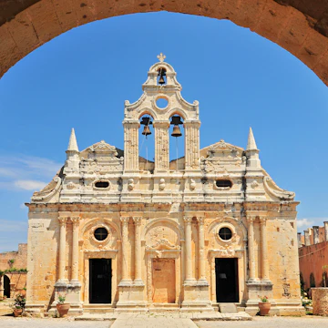 The main church of Arkadi Monastery, symbol of the struggle of Cretans against the Ottoman Empire , Rethymno, Crete, Greece.; Shutterstock ID 586702175; your: Barbara Di Castro; gl: 65050; netsuite: digital; full: poi
586702175