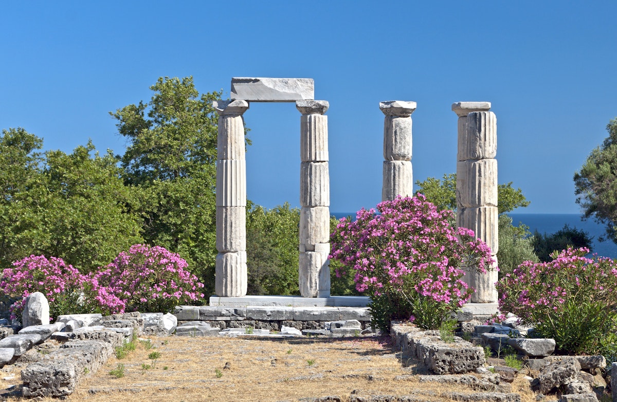 Temple of the Great Gods at Samothraki island in Greece.