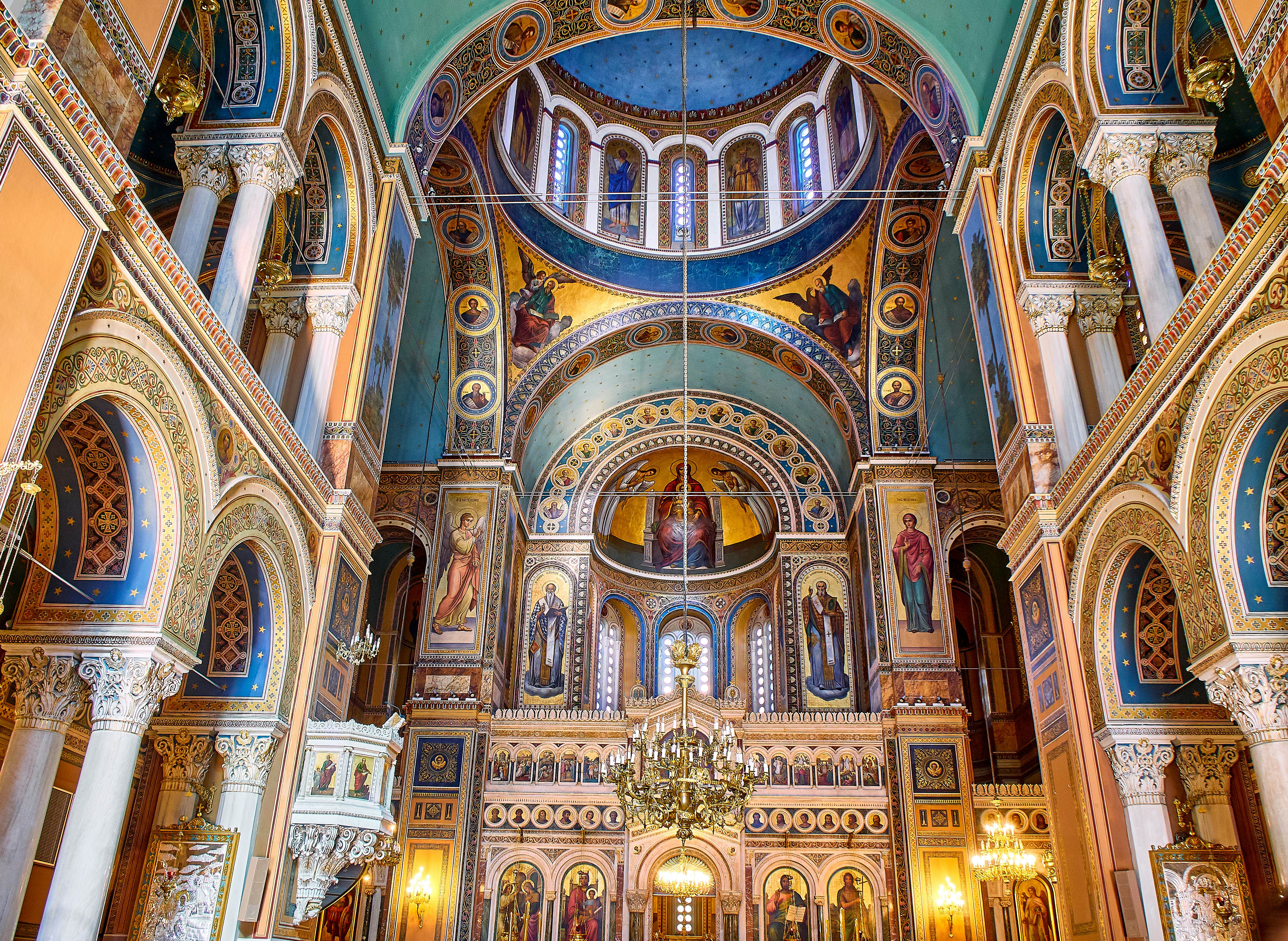 Athens, Greece - June 30, 2018. Chancel of The Metropolitan Cathedral of the Annunciation, also known as the Mitropoli or Metropolis. Athens, Attica region, Greece.; Shutterstock ID 1155321160; your: Erin Lenczycki; gl: 65050; netsuite: Digital; full: POI
1155321160